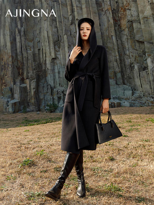 【商场同款】阿菁娜2025冬季新款新色长款慵懒大衣A30D211015 商品图7