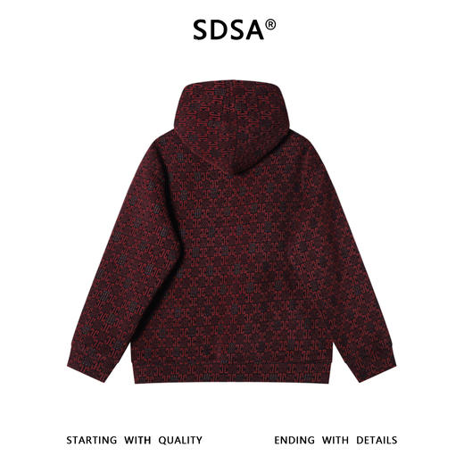 WY1417SDSA男士秋冬新款痞帅男装简约提花字母绒毛连帽卫衣百搭时尚上衣 商品图5