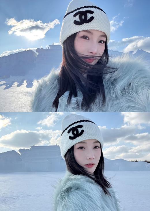 香家冬季新款熊猫帽毛线羊毛针织帽 商品图2