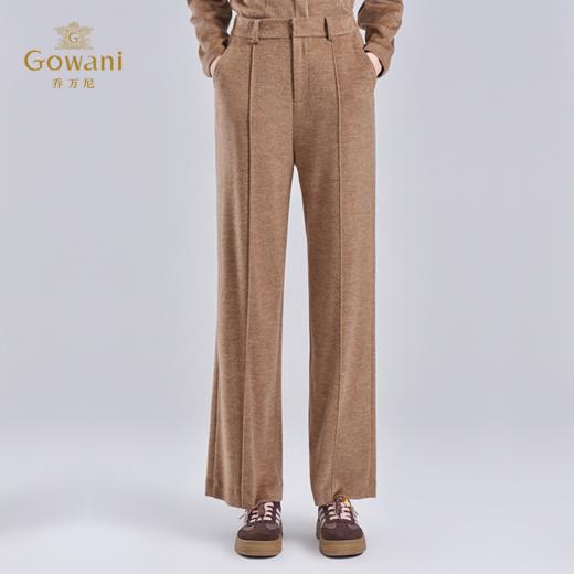 乔万尼新品100%绵羊毛高级感立体剪裁质感显瘦直筒裤ED4F738 商品图1