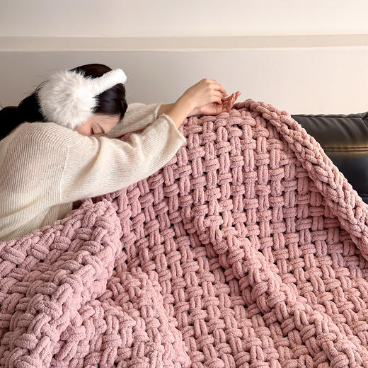 【双旦秒杀】自然醒ins粗针半边绒手工沙发毯床尾毯家居毛毯MT（不参与优惠券） 商品图0