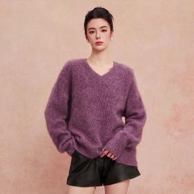QH607斯尔丽25新款加厚软糯保暖颜色复古饱和慵懒松弛显瘦毛衫