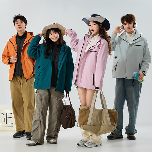 🌈高端局~【户外运动多巴胺色系三合一羽绒服冲锋衣E52-88888款】💥一衣三穿，防水防风 外套/冲锋衣/羽绒内胆 防水特殊面料，🌸小风小雨完全没在怕的 商品图1