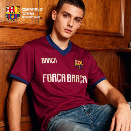 【官方正版】巴塞罗那俱乐部｜巴萨深红短袖复古潮流T恤百搭 商品图4