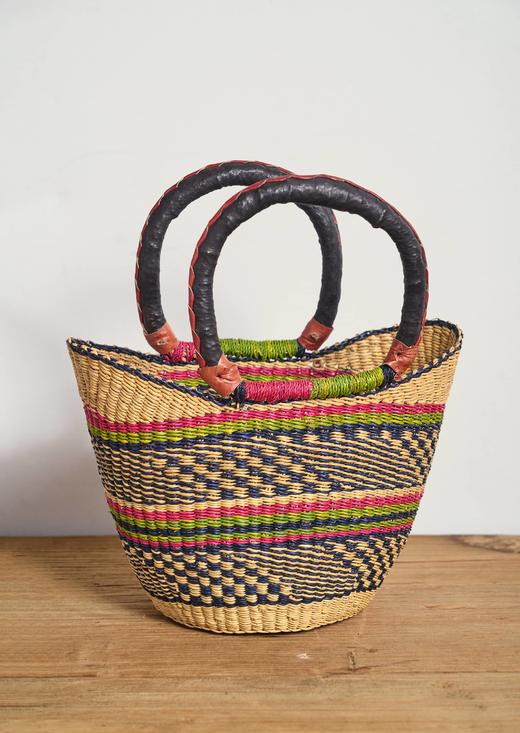 伽罗 JALO 非洲进口加纳手工编织草编U型篮子 商品图6