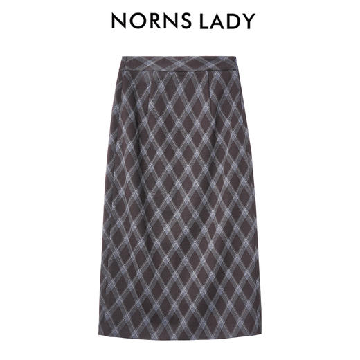 小莎同款 | NORNS LADY诺恩 冬季新款格纹半裙休闲纯色菱格裙子半身裙 H25QZ02813-12.16直播 商品图2