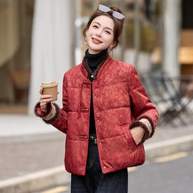 新中式国风红色短棉服，显瘦时尚刺绣年轻妈妈加厚棉袄HR-SHIY2650