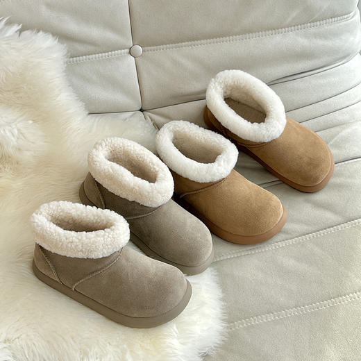 【最推荐】SACHA 女士大土豆短靴 | 皮毛一体设计、保暖又柔软、圆润鞋型显脚小、时尚百搭 商品图2