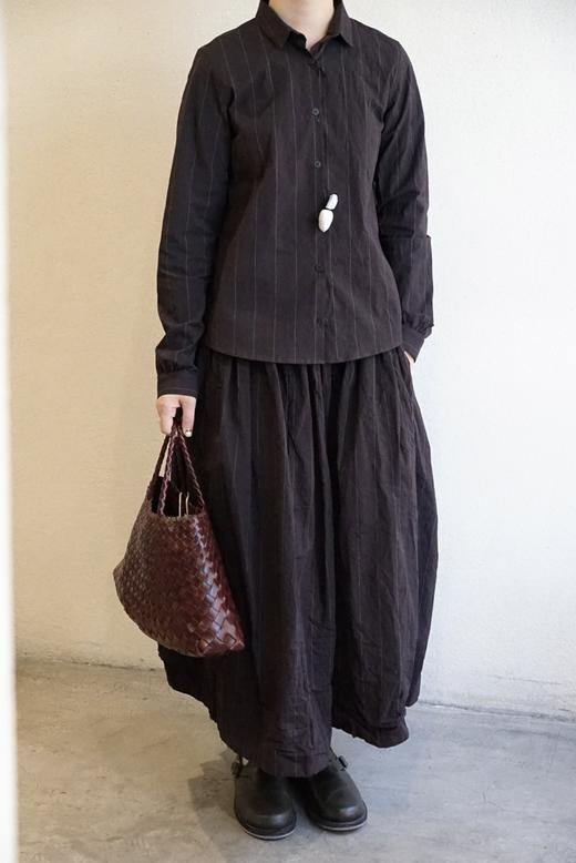 Bergfabel棕条纹修身款衬衣 商品图2