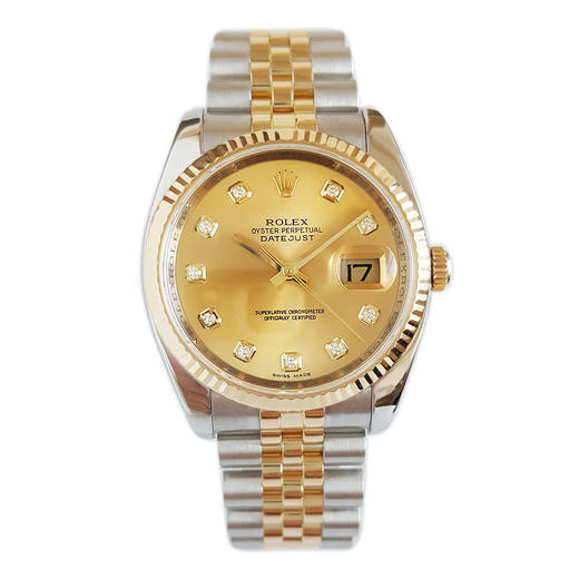 【95新】ROLEX劳力士116233天文台认证自动机械机芯 日期显示 36mm（中性款）日志型系列 蚝式钢/18k黄金表圈151125TJ05 商品图0