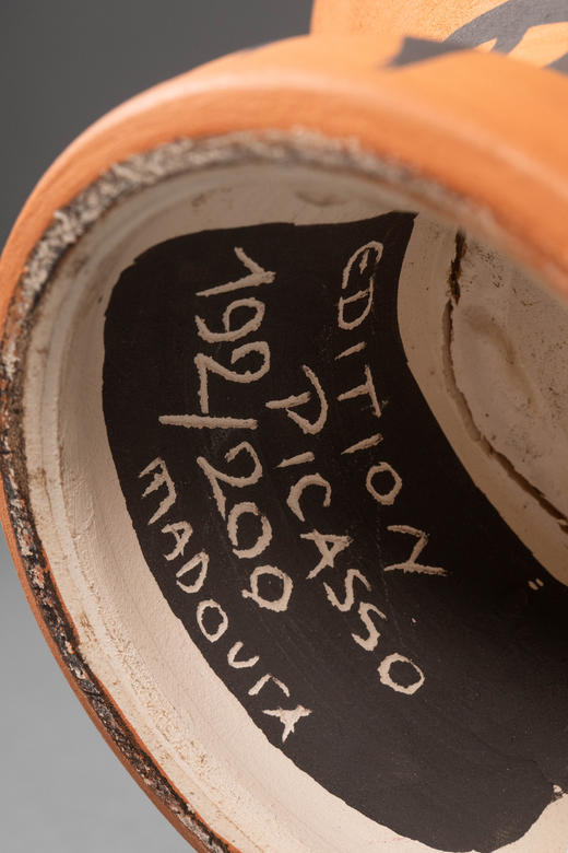 独角鹿西洋古董1958年代西班牙艺术巨匠毕加索与法国Madoura工坊合作出品限量装饰陶瓶「Chouette Mate (A.R.405) 哑光猫头鹰 405」 商品图12