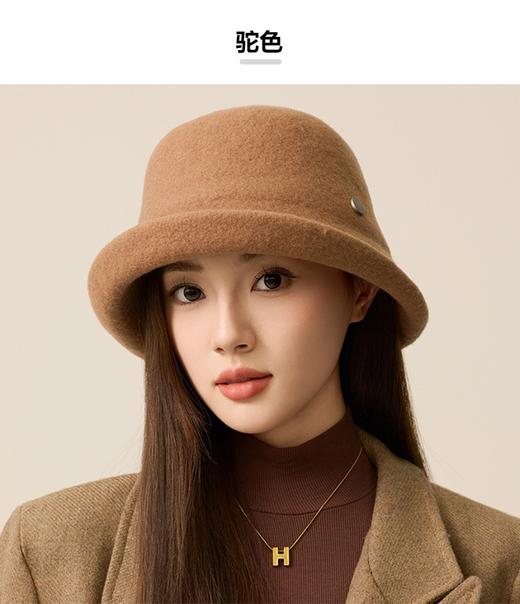 秋冬季英伦复古时尚羊毛渔夫帽，旅游卷边毛毡盆帽JC3239 商品图2