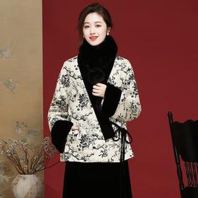 新中式国风羽绒服，冬款中国风提花长袖百搭款OY24390