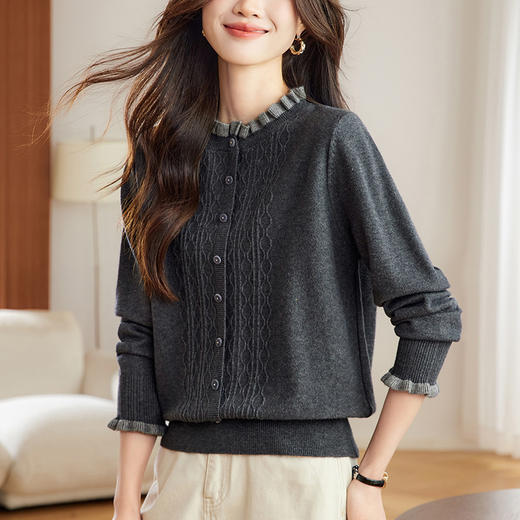 好看内搭打底衫保暖漂亮，减龄小衫木耳边毛衣CC-ML-2186 商品图3
