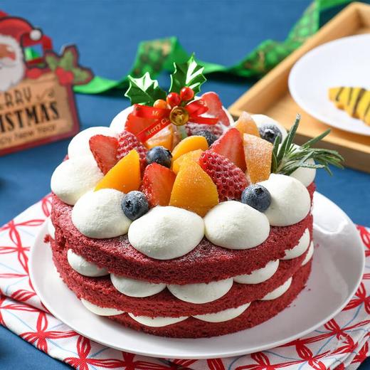 圣诞红丝绒裸蛋糕520g/盒 商品图0