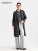 【商场同款】阿菁娜冬季新款长款双排扣羊毛呢子大衣西装领通勤休闲两穿A30D511086 商品缩略图2