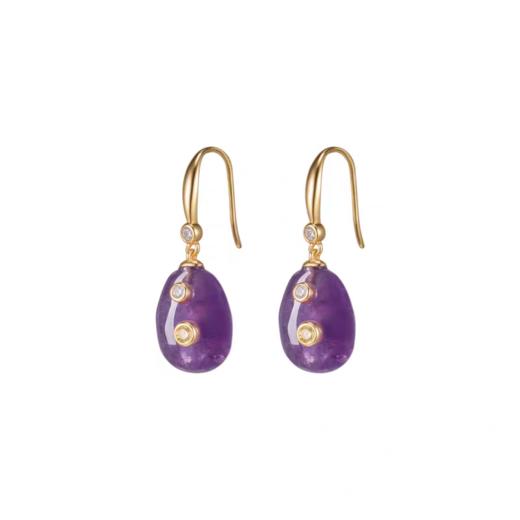 2楼Fellala/翡拉拉「糖果」系列水晶玛瑙耳环耳饰货号925430102吊牌价1499现价1349 商品图5