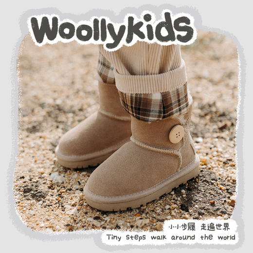 【棒棒糖】woollykids小羊沃利童鞋皮毛一体亲子雪地靴保暖防滑加厚加毛短靴 商品图1