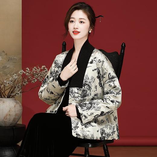 新中式国风羽绒服，冬款中国风提花长袖百搭款OY24390 商品图1
