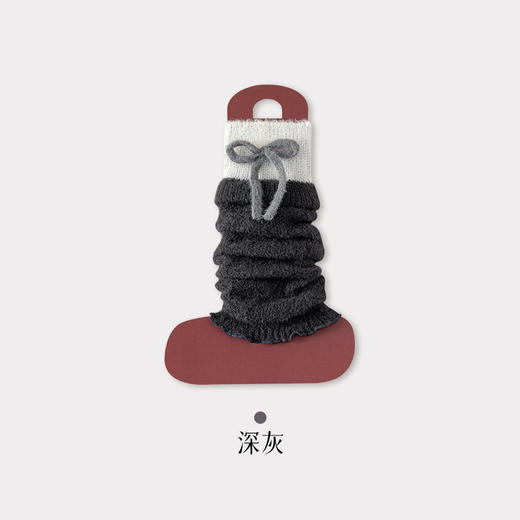 【YW】无忧购25元2件绑带蝴蝶结袜套女秋冬季学院风日系Y2k保暖毛绒堆堆袜针织小腿套（截单后3-5天发货) 商品图6