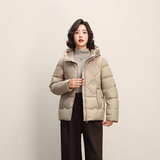 女士19031连帽短款羽绒服 90鸭绒（常熟羽绒服工厂购 ） 商品图4