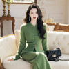 秋冬高级感小香风新中式国风盘扣毛衣裤子套装 商品缩略图1
