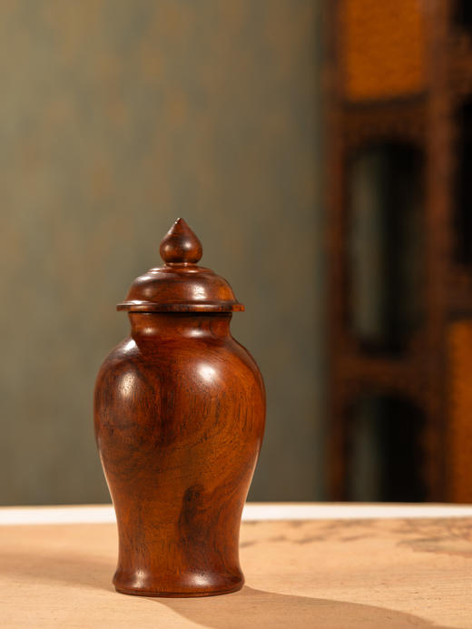 二十世纪	黄花梨一木整挖将军罐摆件 商品图4