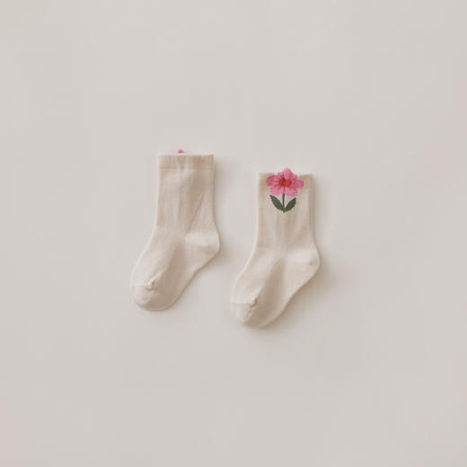 马克珍妮女童立体花朵柔弹中筒袜2025年秋冬新款551936 商品图1