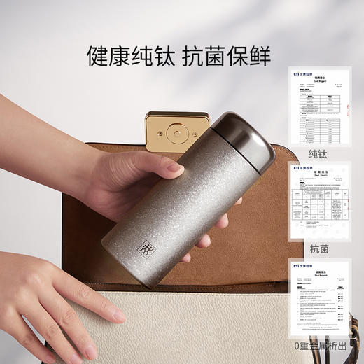 1034858 双立人Thermo Plus真空保温钛茶滤杯璀璨银350ml 商品图4