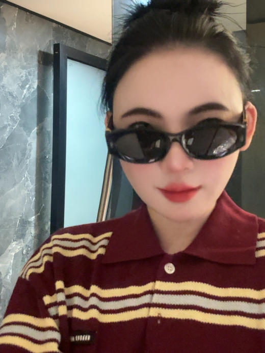 赵露思同款MIU 家logo装饰 椭圆形 太阳墨镜 商品图9