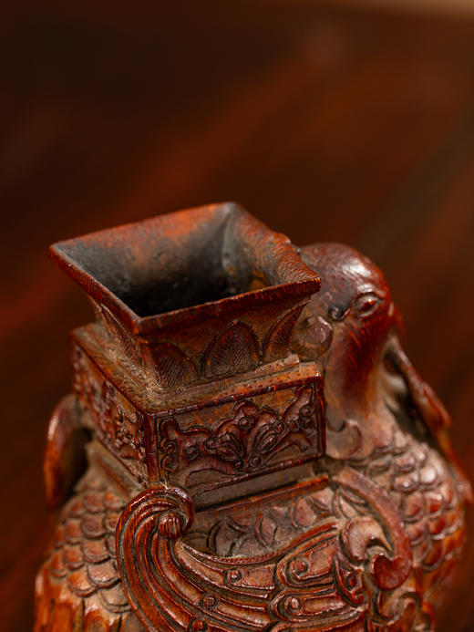 清	竹雕瑞兽负鼎摆件 商品图2