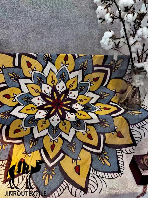 金柔·雪莲花盖毯/披肩150*200  多功能 100%长绒棉 商品图1