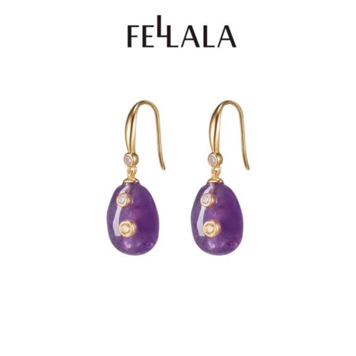 2楼Fellala/翡拉拉「糖果」系列水晶玛瑙耳环耳饰货号925430102吊牌价1499现价1349 商品图0