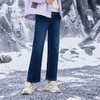 半身缘女裤 冬季棉直筒长裤宽松保暖牛仔裤254102U10120102 商品缩略图2