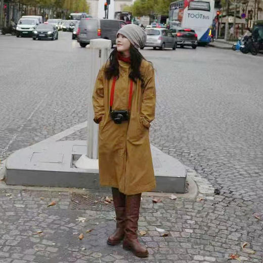 绽放797朵/回首·宽松成衣染色竞店小立领长款风衣外套女新款大衣 商品图3