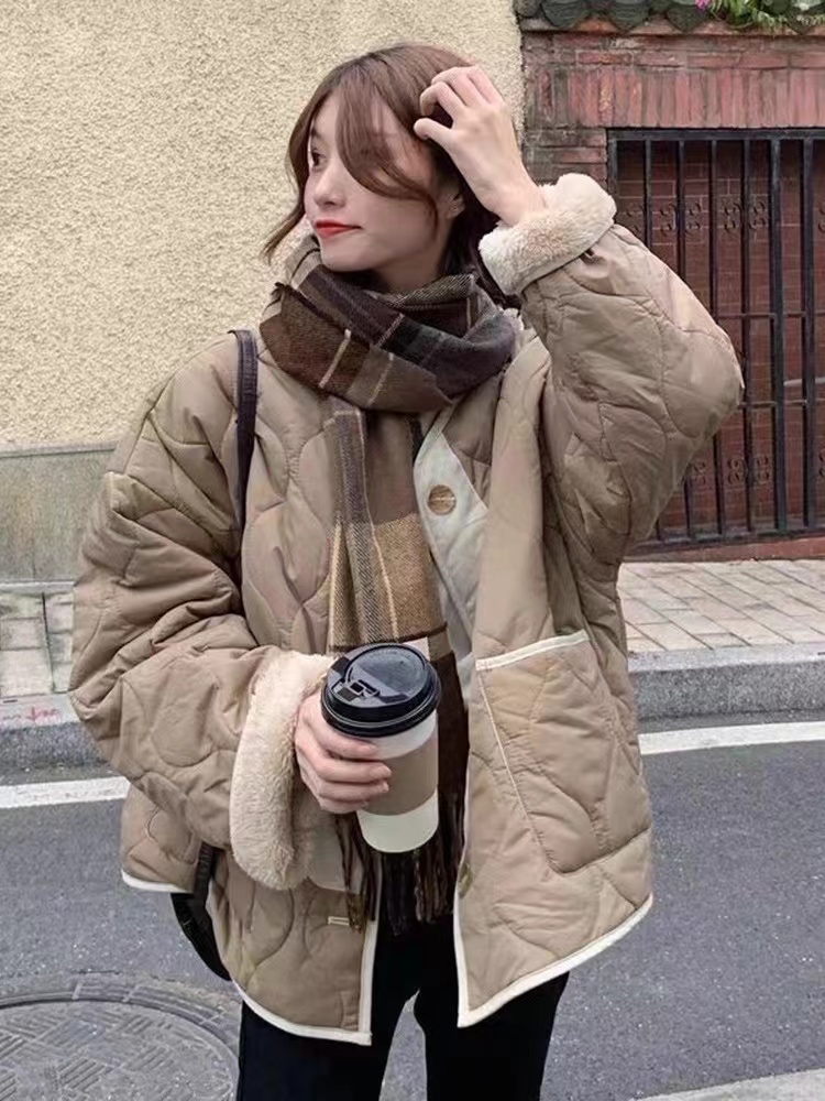 特价出！不退换！ 保暖厚实两面穿菱格棉衣外套！