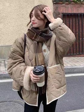 特价出！不退换！ 保暖厚实两面穿菱格棉衣外套！