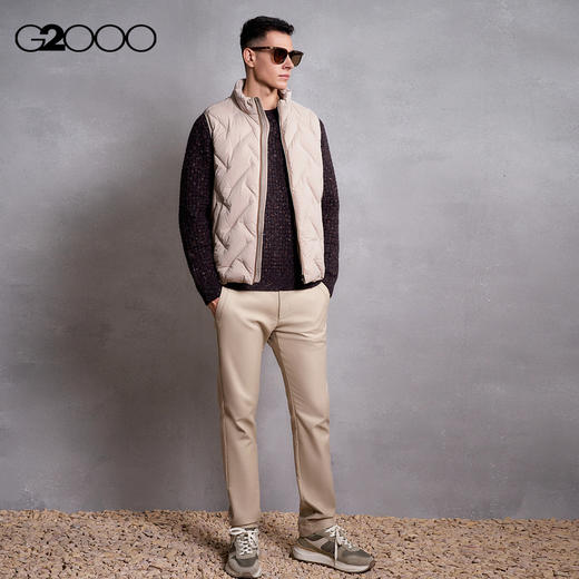 G2000男装FW25商场同款【防泼水/防静电/多面弹】保暖羽绒马甲58193018 商品图1