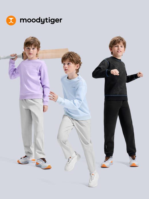 moodytiger男女童圆领压花卫衣54110301 商品图4