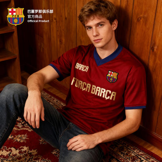 【官方正版】巴塞罗那俱乐部｜巴萨深红短袖复古潮流T恤百搭 商品图2