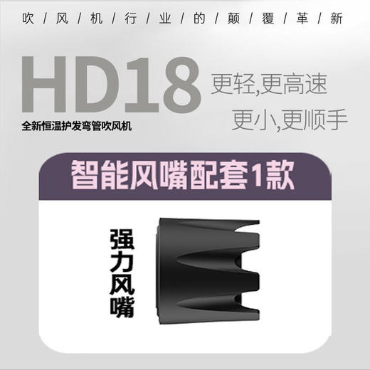 性能对标千元机 名牌同款笙观高速吹风机 花小钱办大事 六个风嘴 满足不同发型 商品图9