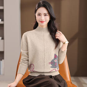 妈妈洋气毛衣中年女装上衣，内搭宽松显瘦短款打底衫CC-101-35548