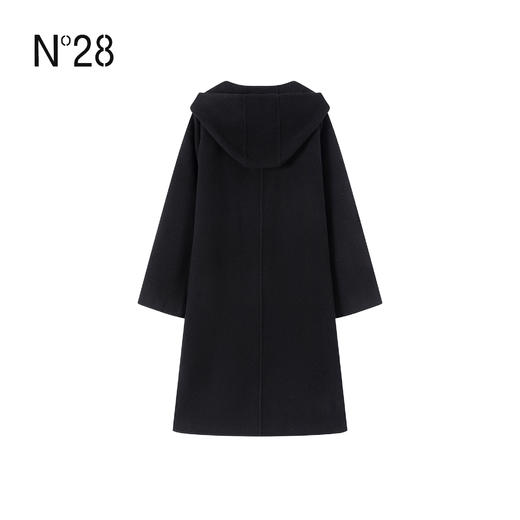 N°28 2025秋冬新款通勤风显瘦韩版宽松复古毛呢外套女中长款8855A1D573  商品图3
