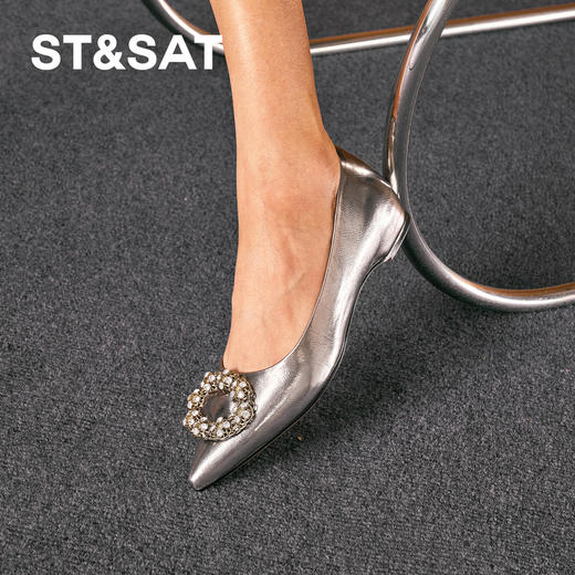 星期六轻熟优雅钻扣尖头单鞋SSD3111585 商品图5