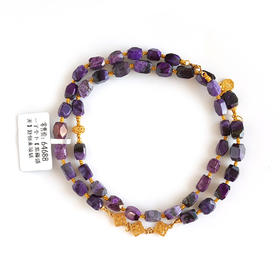 【天然正品】舒俱来AU750黄金配天然皇家帝王紫柱型舒俱来项链4.5-6.0MM（皆取最大值）链长：45CM女士151125JJ03