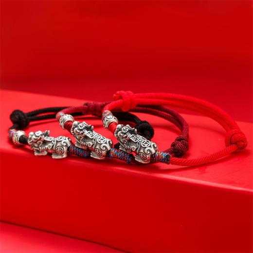 【普陀山】招财貔貅纯银手链-普陀山发货 商品图0