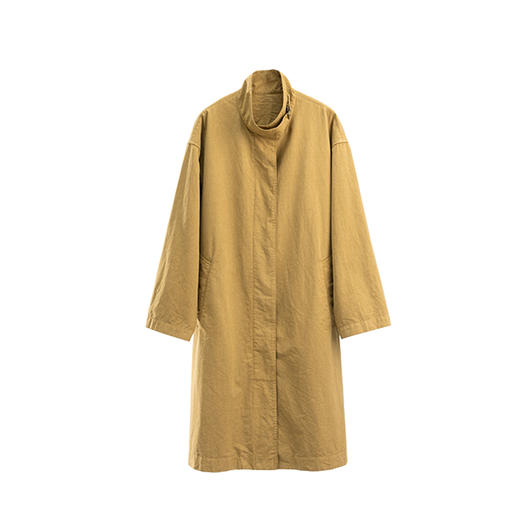 绽放797朵/回首·宽松成衣染色竞店小立领长款风衣外套女新款大衣 商品图4