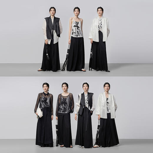 【林栖设计小店】笔墨花事生活在左醋纤阔腿裤垂顺裤裙百搭显瘦2026早春新款花仙子裤子女1961103 商品图4