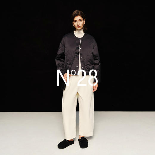 N°28 90白鸭绒轻薄羽绒服女2025秋冬新款圆领短款宽松保暖外套8955A1R982 商品图2