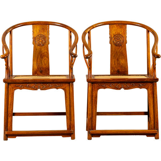 清	黄花梨螭龙捧寿圈椅（一对） 商品图5